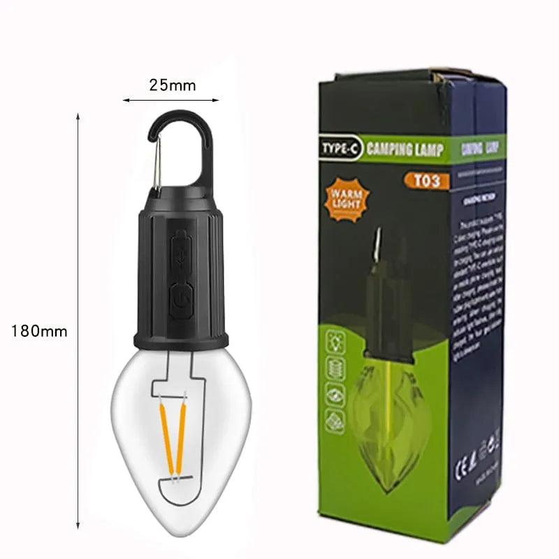 Lampa Wisząca LED z Ładowaniem USB – Nowoczesna, Przezroczysta, Idealna do Biwakowania i Dekoracji Ogrodowej, 3 Poziomy Jasności 6