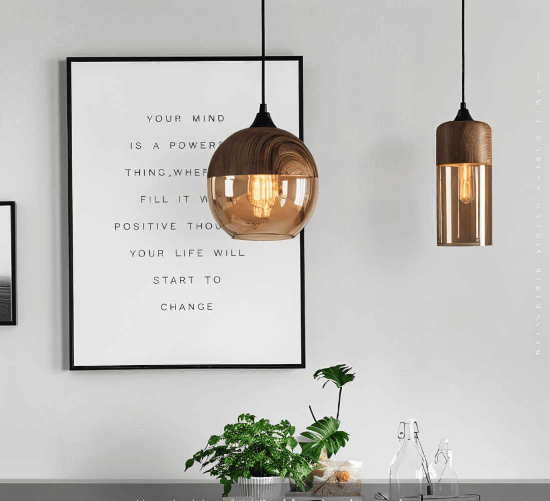 Lampa Wisząca Nordic Gleam z Retro Szkłem – Nowoczesna Lampa do Salonu, Elegancka Lampa nad Stół w Stylu Loftowym 3
