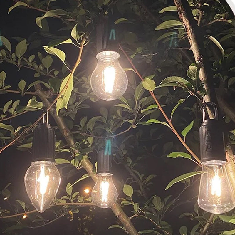 Lampa Wisząca Retro do Użytku na Zewnątrz z Ładowaniem Typ-C – Idealna na Camping i Dekorację, Wodoodporna, 3 Poziomy Jasności 8