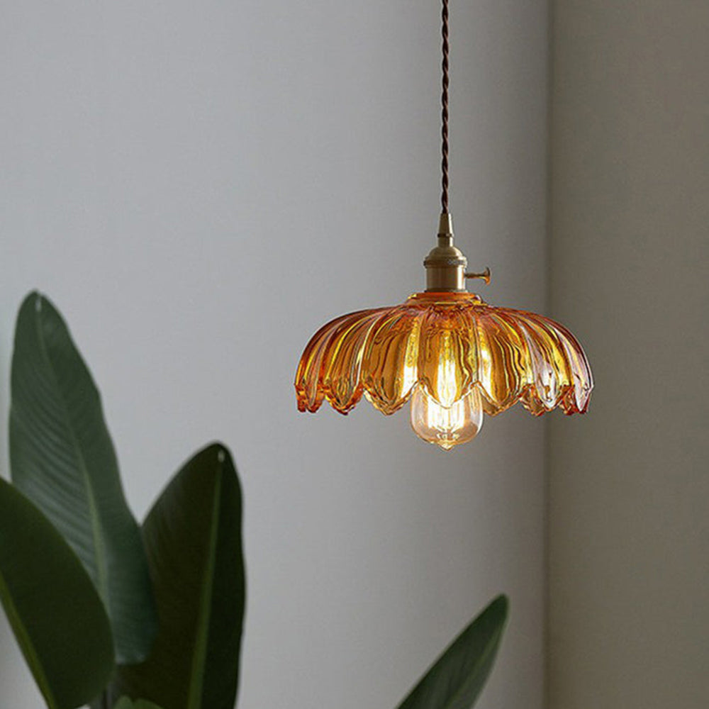 Lampa Wisząca Retro z Przezroczystego Szkła i Miedzianymi Akcentami – Nowoczesna Lampa do Salonów i Jadalni 4