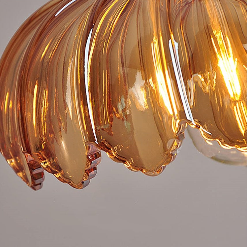 Lampa Wisząca Retro z Przezroczystego Szkła i Miedzianymi Akcentami – Nowoczesna Lampa do Salonów i Jadalni 7