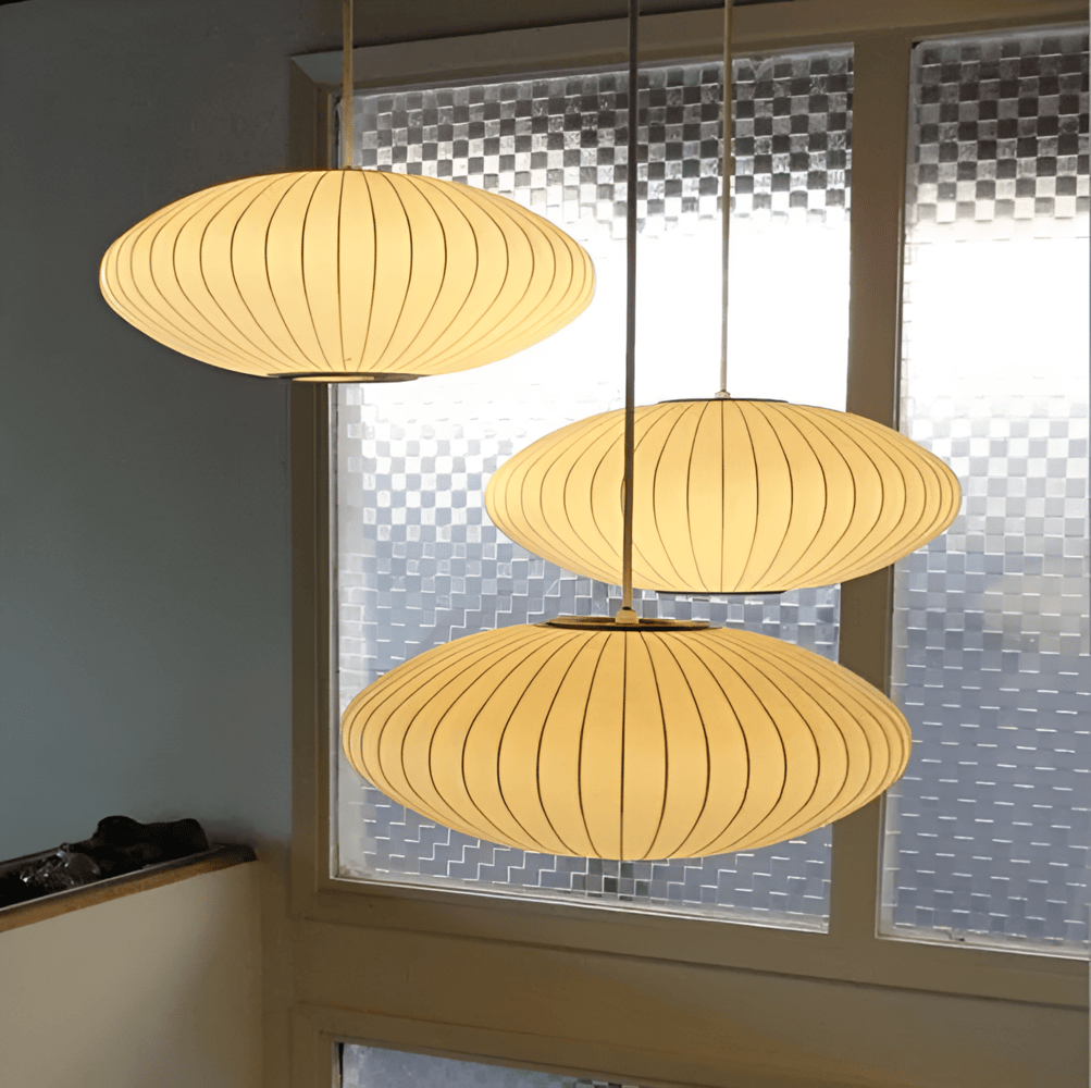 Lampa Wisząca RoundRipples z Białym Abażurem LED – Nowoczesna Lampa do Salonu, 50/60 cm, Okrągła Podsufitka 5