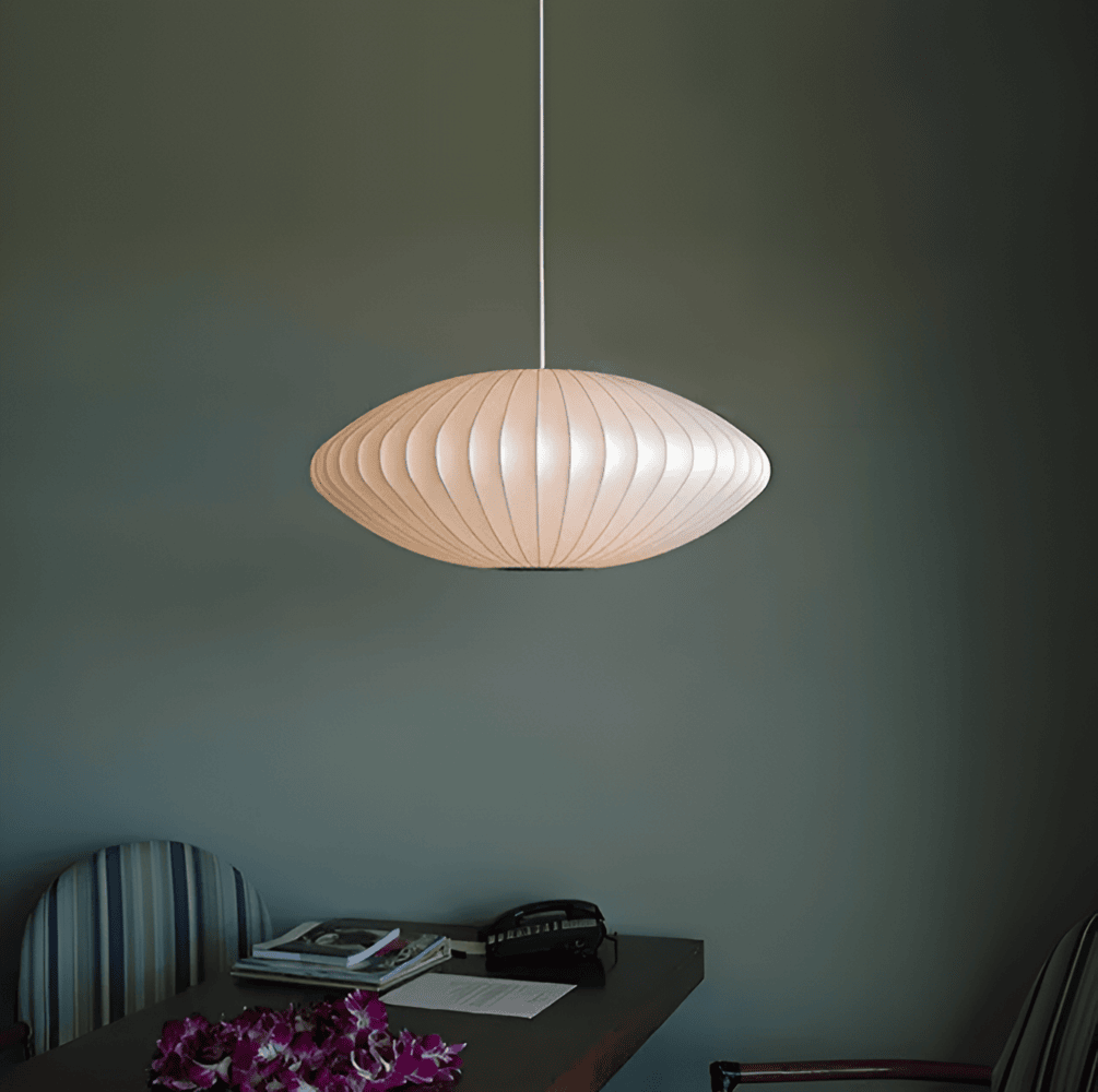 Lampa Wisząca RoundRipples z Białym Abażurem LED – Nowoczesna Lampa do Salonu, 50/60 cm, Okrągła Podsufitka 6