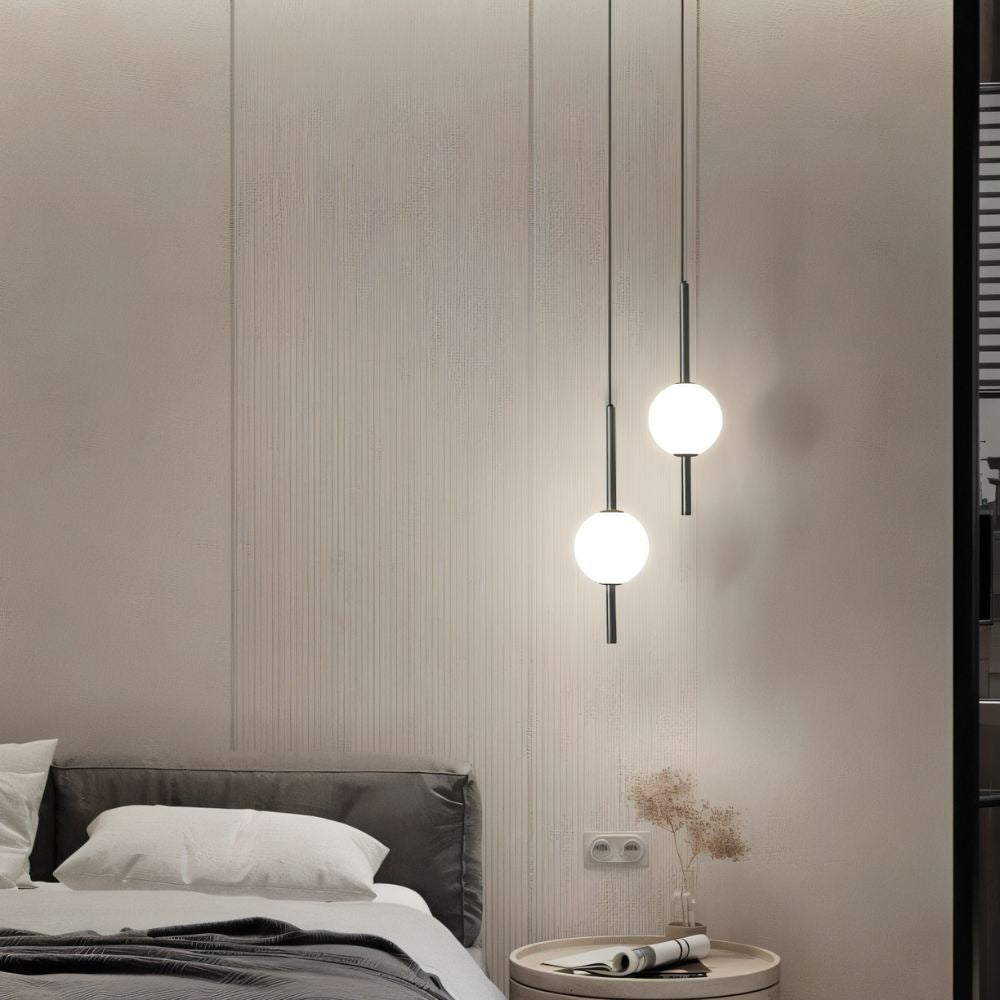 Lampa Wisząca w Skandynawskim Stylu z Metalowym i Szklanym Wykończeniem – Lampa do Salonu 10 cm x 57 cm 3