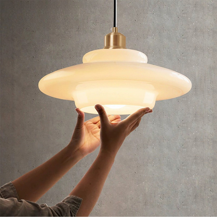 Lampa Wisząca w Stylu Art Déco do Salonu nad Stół, Szklany Klosz, Regulowana Długość, Elegancka i Stylowa 1