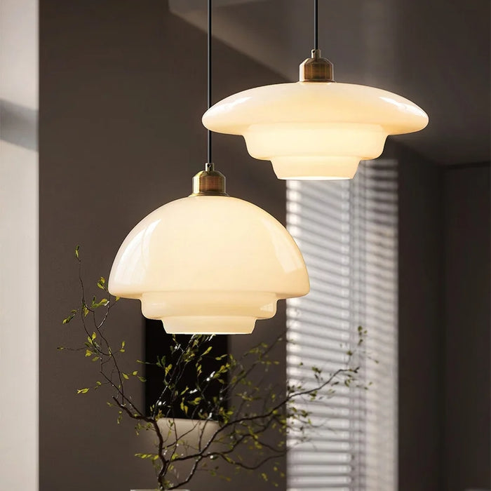 Lampa Wisząca w Stylu Art Déco do Salonu nad Stół, Szklany Klosz, Regulowana Długość, Elegancka i Stylowa 2