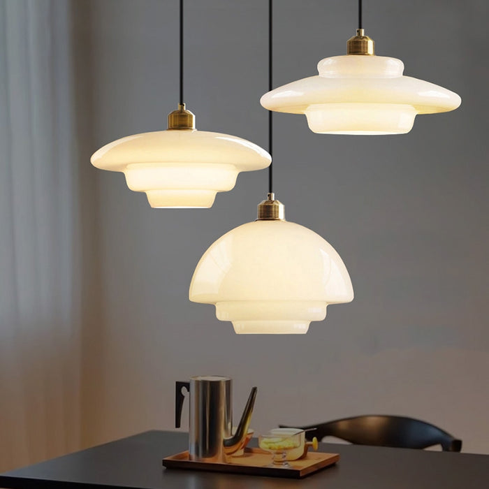 Lampa Wisząca w Stylu Art Déco do Salonu nad Stół, Szklany Klosz, Regulowana Długość, Elegancka i Stylowa 3