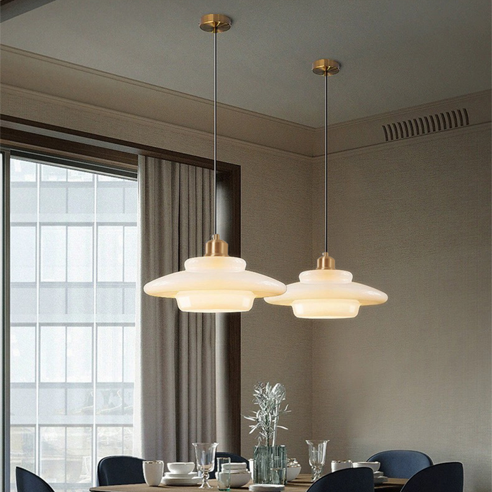 Lampa Wisząca w Stylu Art Déco do Salonu nad Stół, Szklany Klosz, Regulowana Długość, Elegancka i Stylowa 7
