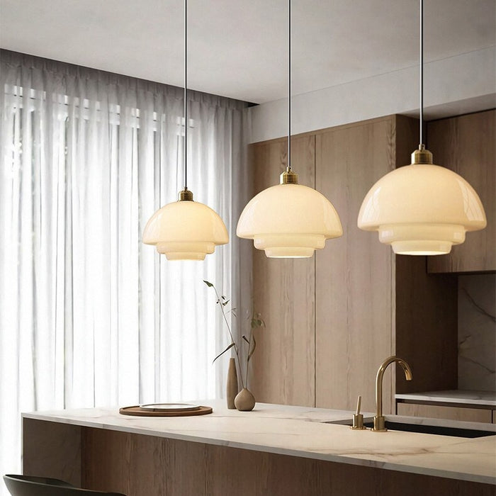 Lampa Wisząca w Stylu Art Déco do Salonu nad Stół, Szklany Klosz, Regulowana Długość, Elegancka i Stylowa 9