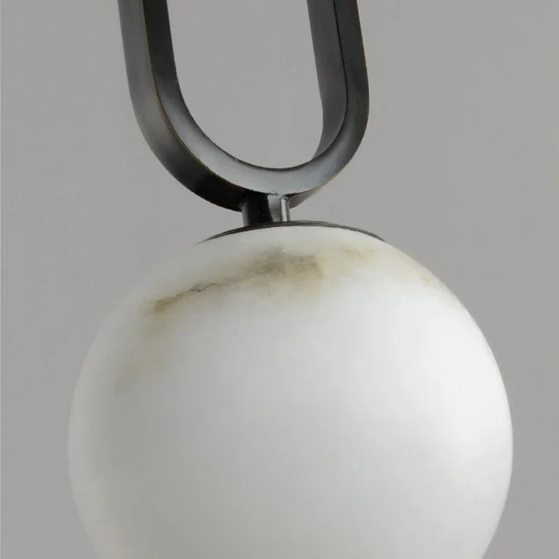 Lampa Wisząca z Naturalnego Marmuru Hulda – Nowoczesna Lampa do Salonu i Jadalni, Oświetlenie Nad Stół, Minimalistyczny Design 4