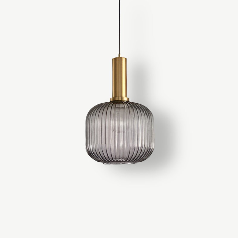 Lampa Wisząca z Ribbowanym Szkłem – Vintage Oświetlenie do Salonu, Różne Rozmiary i Kolory 18
