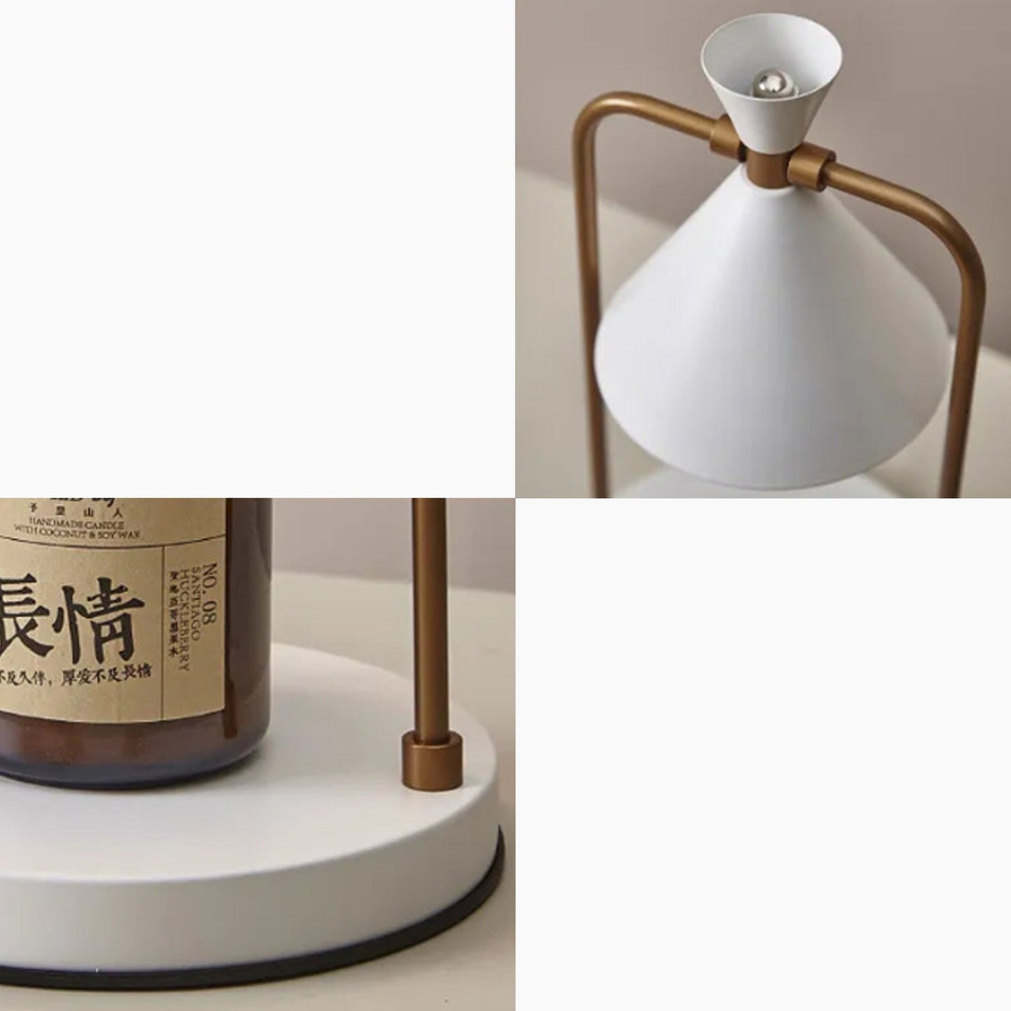 Lampa do Podgrzewania Świec w Stylu Japońskim z Regulacją Jasności – Elegancki Metalowy Design z Żarówką GU10 6