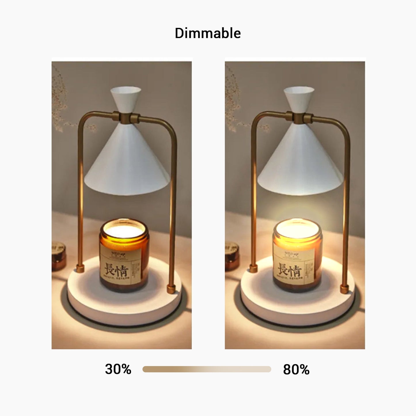 Lampa do Podgrzewania Świec w Stylu Japońskim z Regulacją Jasności – Elegancki Metalowy Design z Żarówką GU10 8