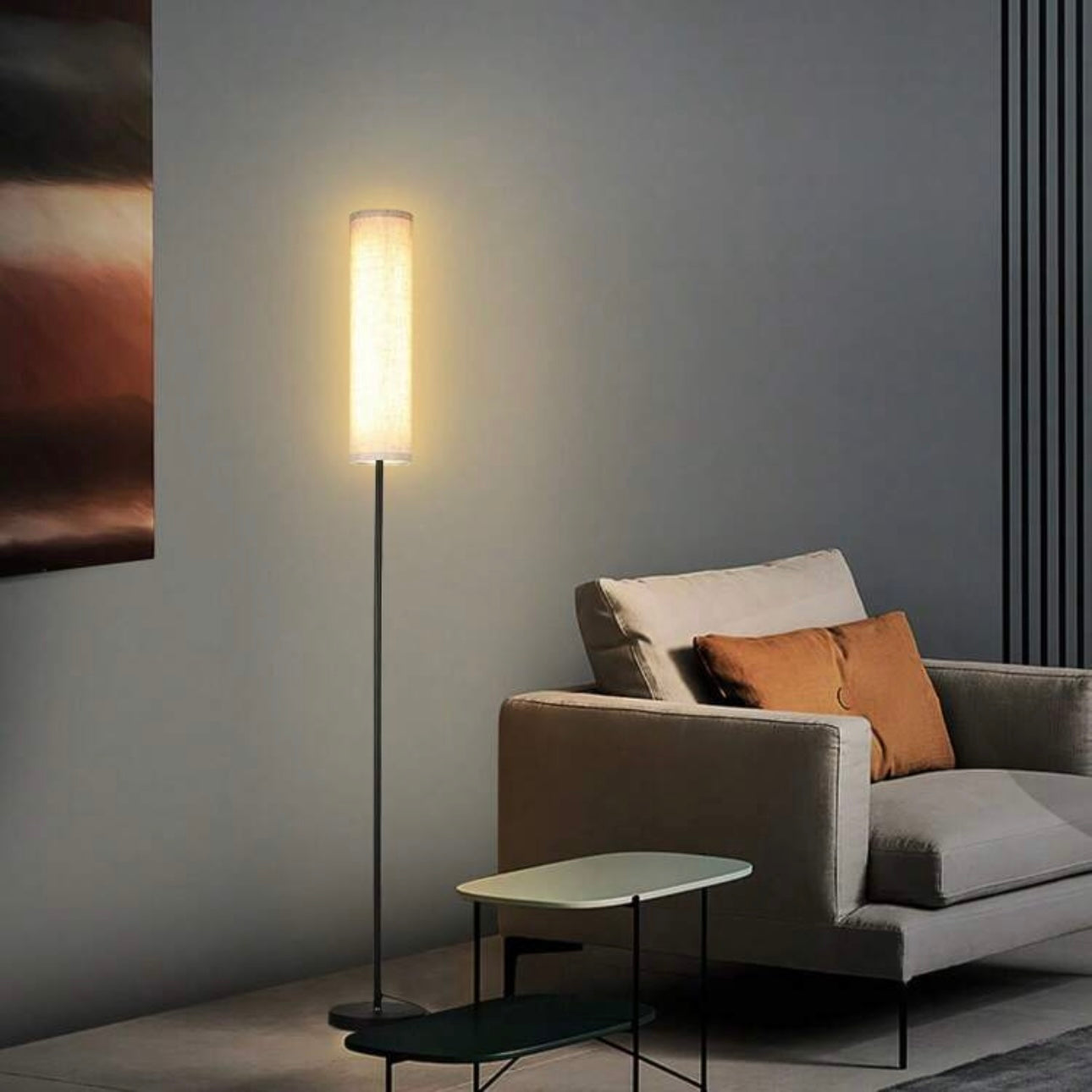 Lampa podłogowa czarna – Elegancka, minimalistyczna lampa stojąca do salonu i sypialni z regulacją jasności 2