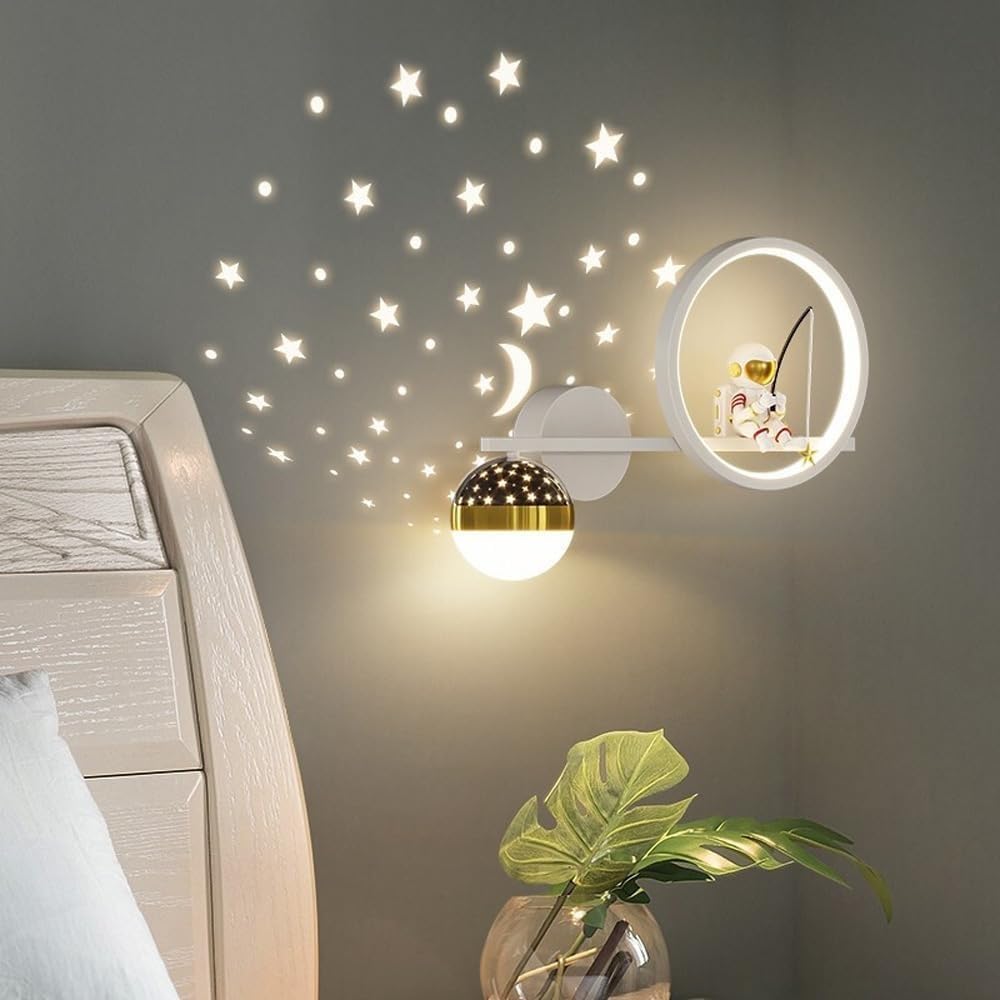 Lampa ścienna w kształcie gwiazdy do pokoju dziecięcego – Ciepłe białe światło, nowoczesny design 0