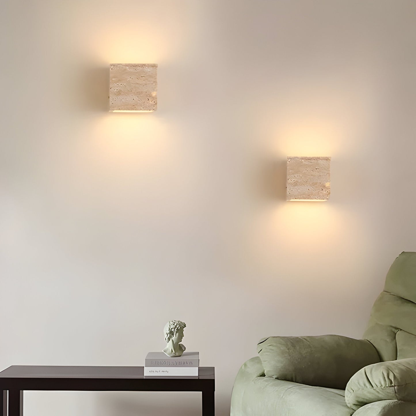 Lampa ścienna z travertynu LED – Elegancka lampa na ścianę do wnętrz i na zewnątrz, odporna na warunki atmosferyczne 2