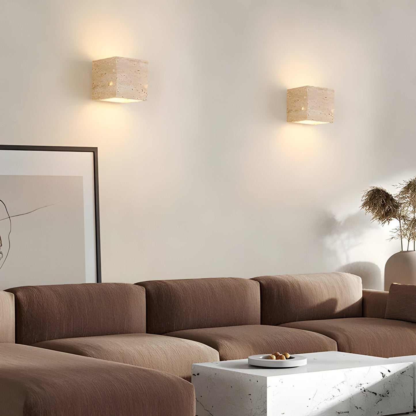 Lampa ścienna z travertynu LED – Elegancka lampa na ścianę do wnętrz i na zewnątrz, odporna na warunki atmosferyczne 3
