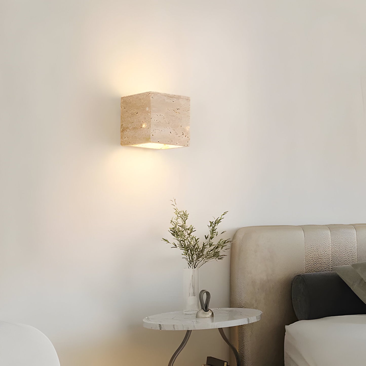 Lampa ścienna z travertynu LED – Elegancka lampa na ścianę do wnętrz i na zewnątrz, odporna na warunki atmosferyczne 5