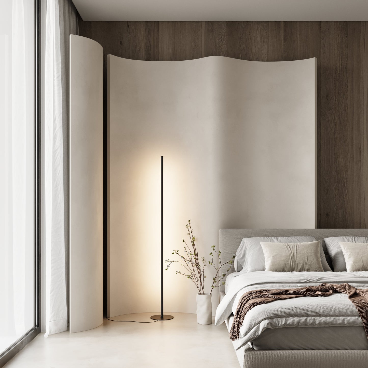 Lampa stojąca LED czarna – Nowoczesna lampa podłogowa do salonu z regulacją barwy światła i ściemnianiem za pomocą pilota 1