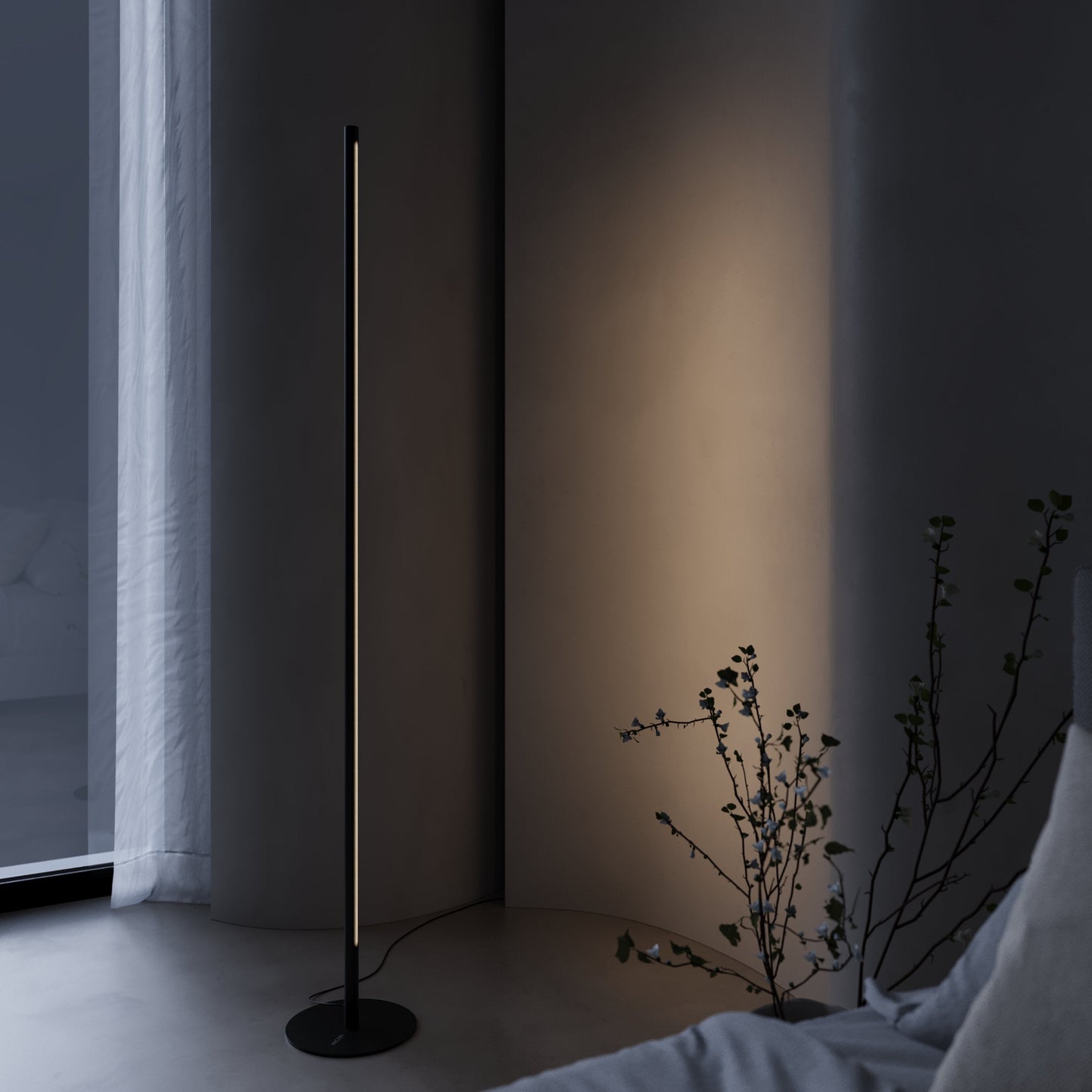Lampa stojąca LED czarna – Nowoczesna lampa podłogowa do salonu z regulacją barwy światła i ściemnianiem za pomocą pilota 4