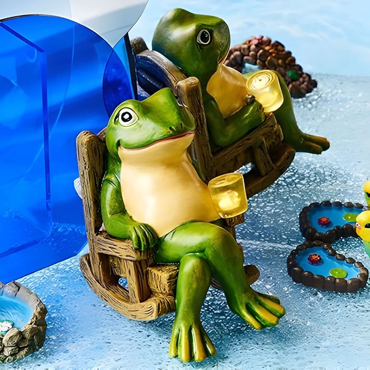 Lampka solarna ogrodowa w kształcie żaby – dekoracyjna, odporna na warunki atmosferyczne, idealna do ogrodu i na taras 3