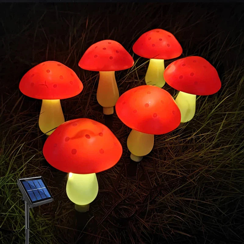 Lampki Ogrodowe Solarne w Kształcie Grzybów, 12 LED, 5m, Wodoodporne Oświetlenie Zewnętrzne do Ogrodu i Imprez 7
