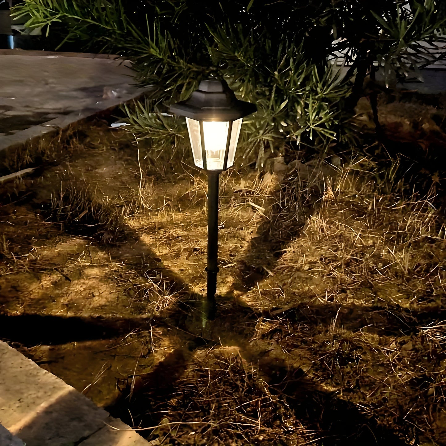 Lampy ogrodowe solarne w stylu vintage – Energooszczędne oświetlenie zewnętrzne, łatwe w instalacji, 2 sztuki 3