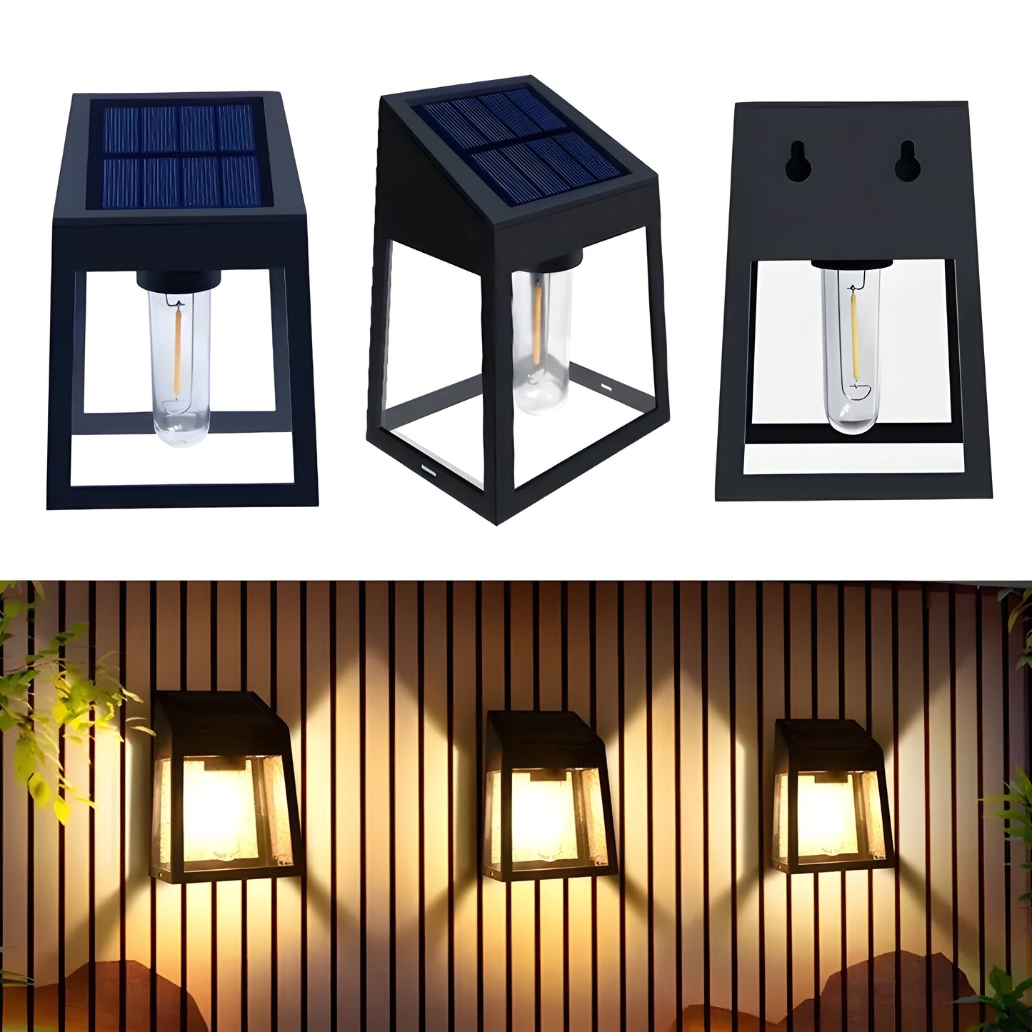 Lampy solarne LED do ogrodu – Wodoodporne oświetlenie zewnętrzne, zestaw 2 sztuk, idealne na taras i ścieżki 4