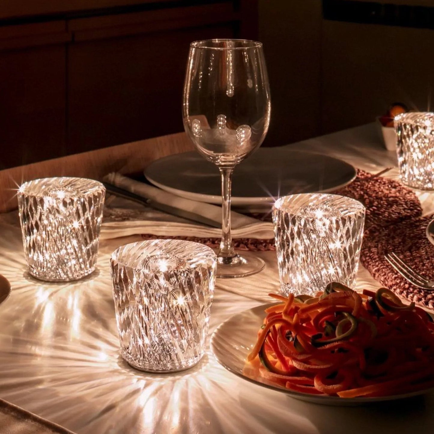 Luksusowa Lampka Stołowa LED Bezprzewodowa z Kryształowym Designem – Elegancka Lampa Stołowa Szklana do Wnętrz 5