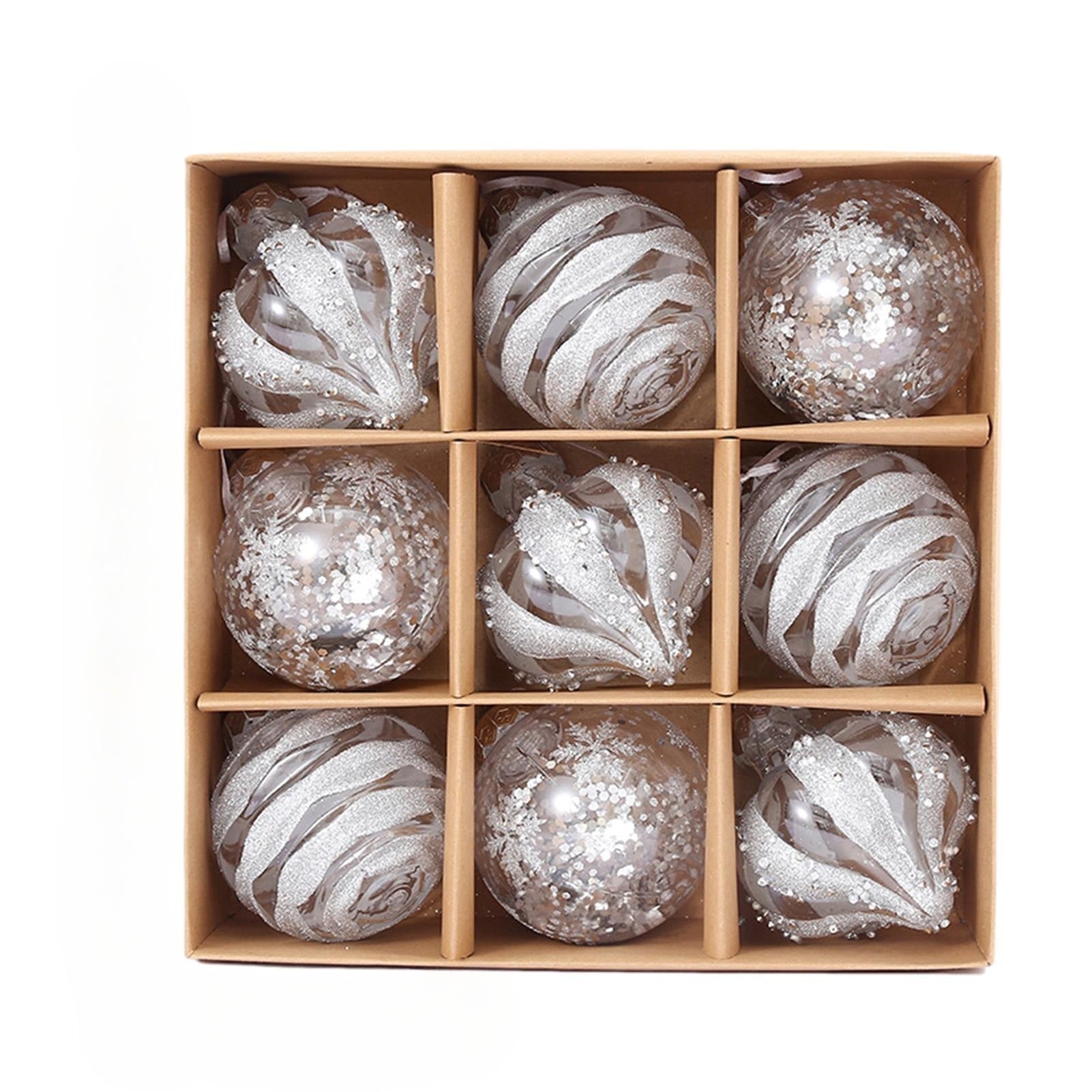 Luksusowe Kulki Świąteczne w Kolorze Szampana Rosé Gold – Zestaw 9 Ozdób do Dekoracji Choinki 2
