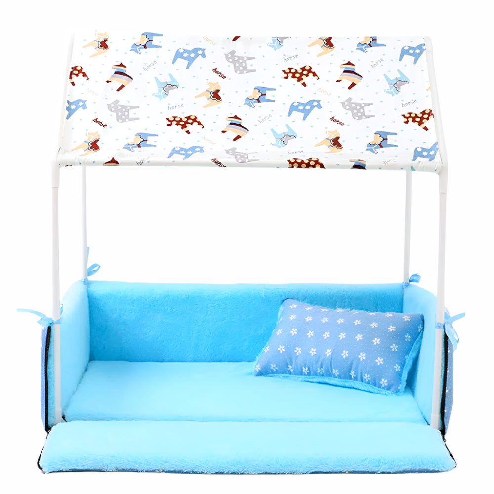 Mata dla psa z dachem i poduszką, miękka fleece, komfortowe miejsce do spania - idealna dla psów i kotów 7