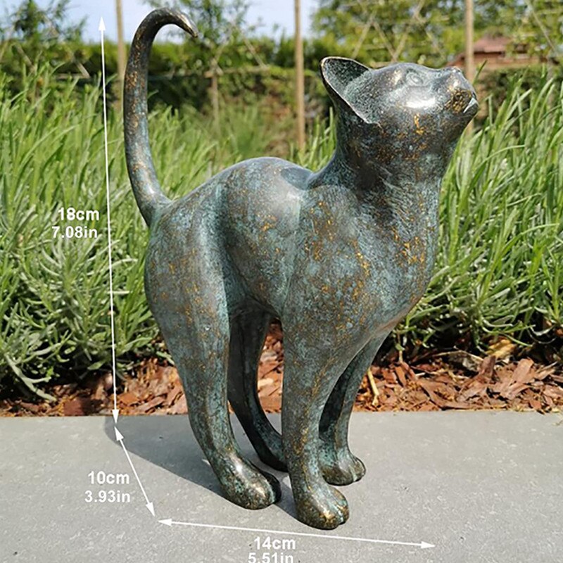 Miauw Aura Cat Lovers Garden Statuette - Odporna na warunki atmosferyczne figurka z żywicy poliestrowej do ogrodu i na taras. Dekoracyjna figurka kota. 3