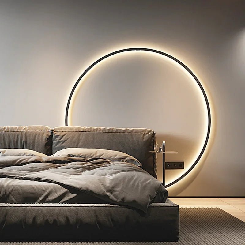 Minimalistyczna Lampa Ścienna LumiRing, Elegancki Kinkiet Okrągły z Delikatnym Oświetleniem do Wnętrz 1