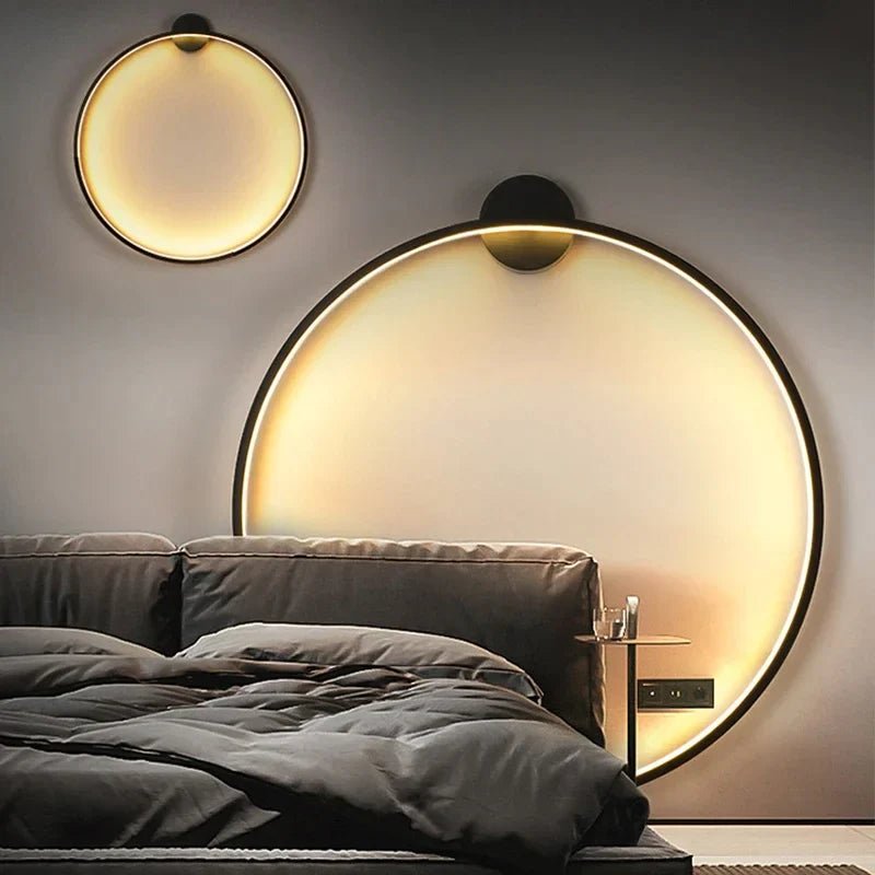Minimalistyczna Lampa Ścienna LumiRing, Elegancki Kinkiet Okrągły z Delikatnym Oświetleniem do Wnętrz 2