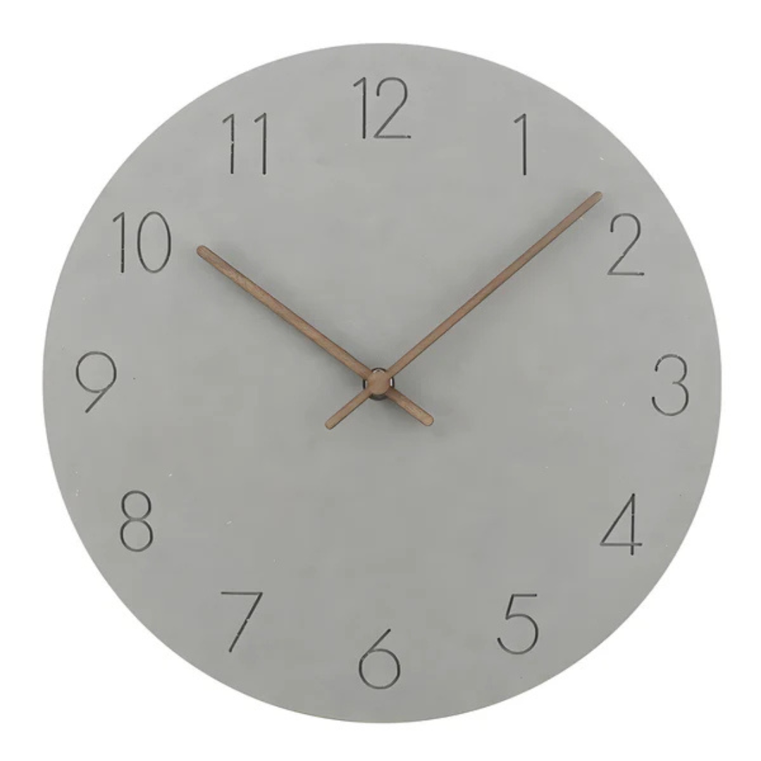 Minimalistyczny Zegar Ścienny z Drewnianą Ramą – Cichy Zegar na Ścianę do Salonu, 29 cm 0