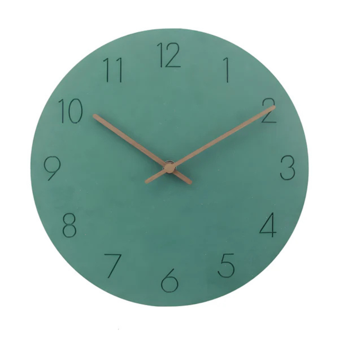 Minimalistyczny Zegar Ścienny z Drewnianą Ramą – Cichy Zegar na Ścianę do Salonu, 29 cm 4