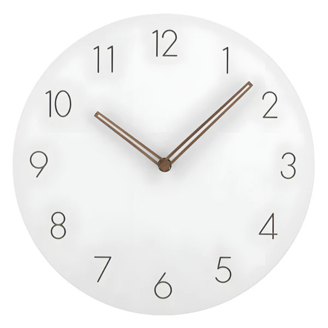 Minimalistyczny Zegar Ścienny z Drewnianą Ramą – Cichy Zegar na Ścianę do Salonu, 29 cm 6