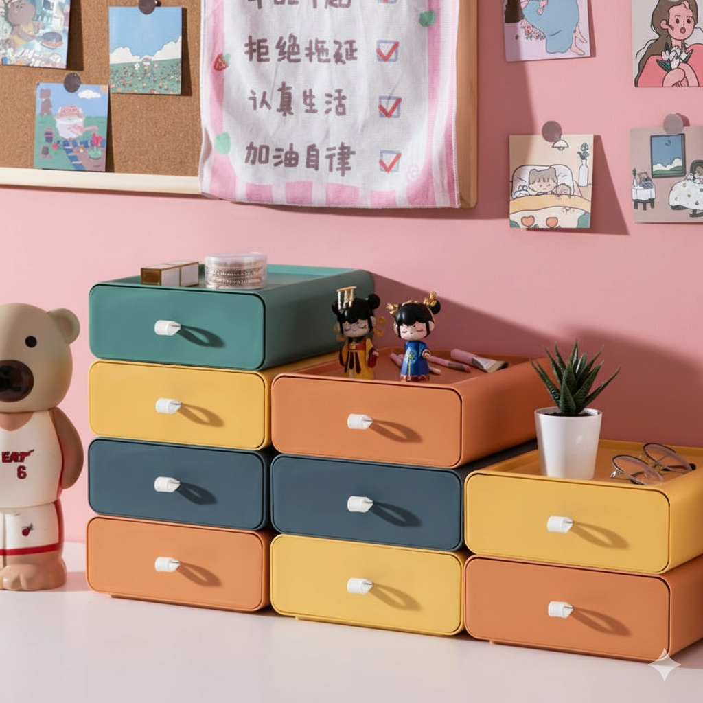 Pudełka organizacyjne do szafy i biurka – widok z bliska na konstrukcję