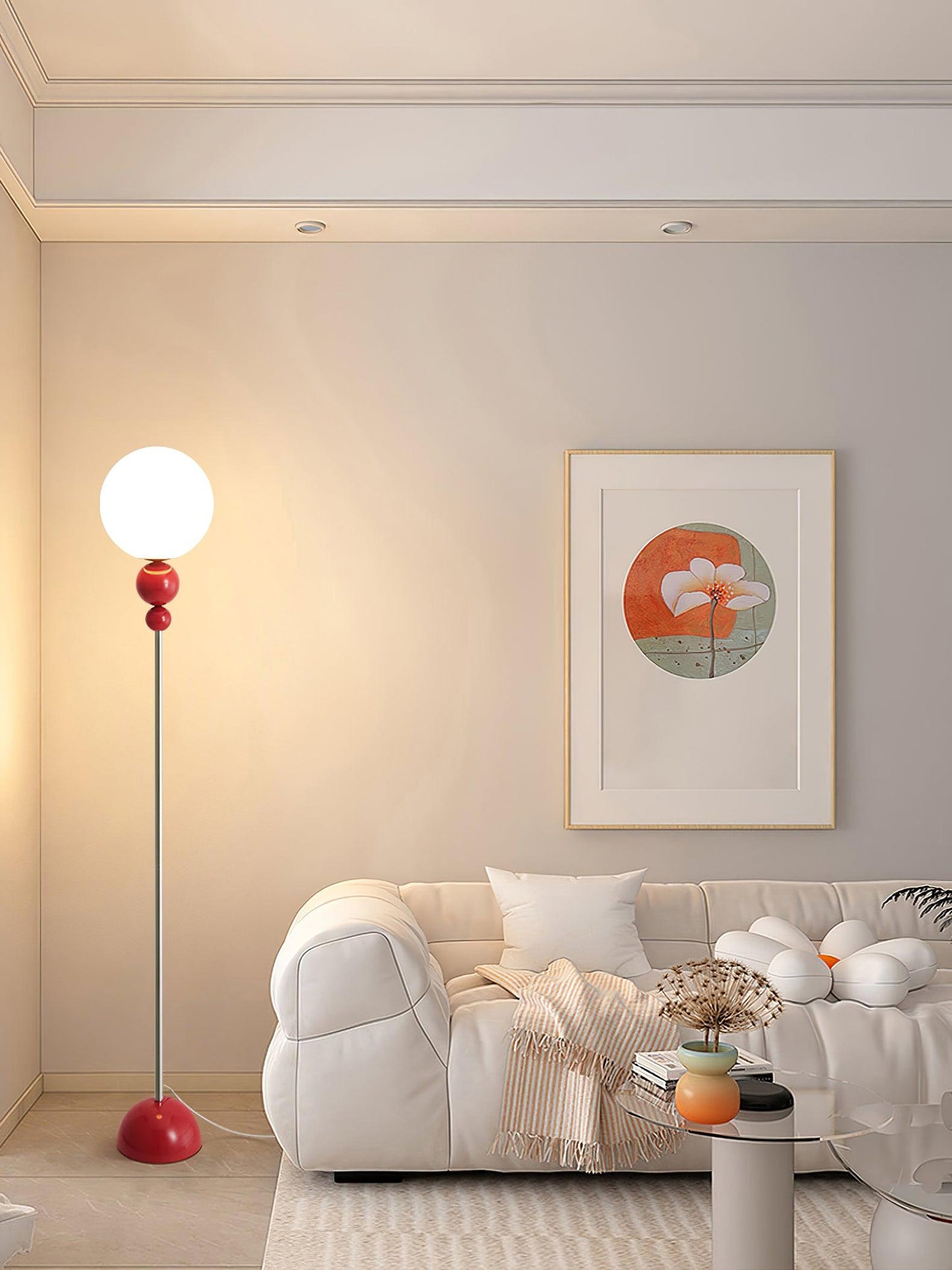 Nowoczesna Lampa Podłogowa z Metalu i Szkła – Elegancka Lampy Podłogowe do Salonu i Biura, Ø 25cm, Wysokość 150cm 1