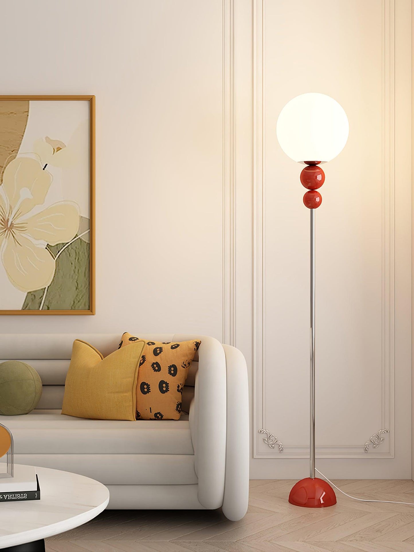 Nowoczesna Lampa Podłogowa z Metalu i Szkła – Elegancka Lampy Podłogowe do Salonu i Biura, Ø 25cm, Wysokość 150cm 3