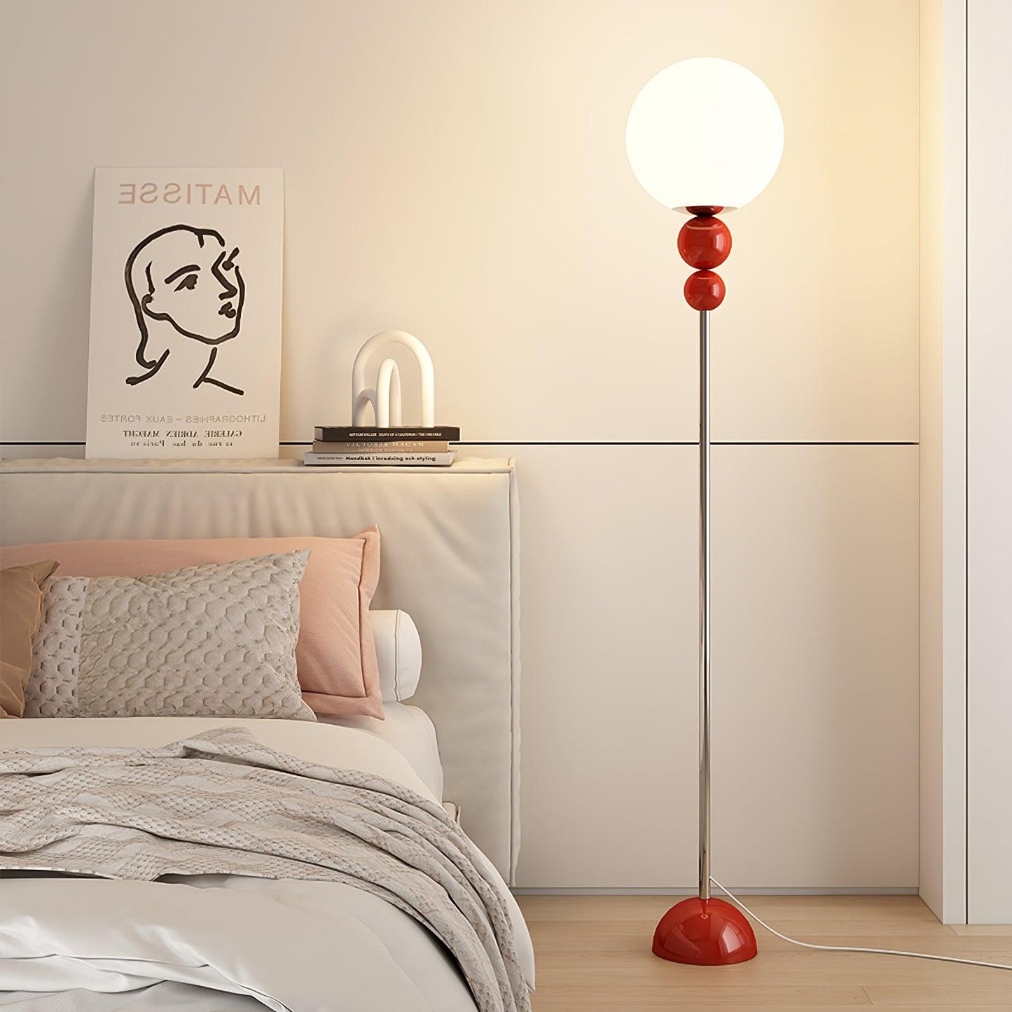 Nowoczesna Lampa Podłogowa z Metalu i Szkła – Elegancka Lampy Podłogowe do Salonu i Biura, Ø 25cm, Wysokość 150cm 4