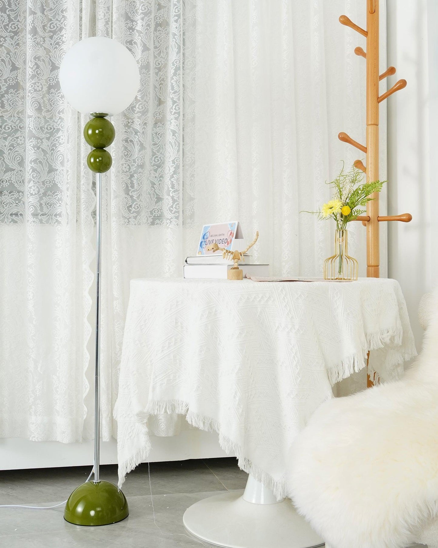 Nowoczesna Lampa Podłogowa z Metalu i Szkła – Elegancka Lampy Podłogowe do Salonu i Biura, Ø 25cm, Wysokość 150cm 7