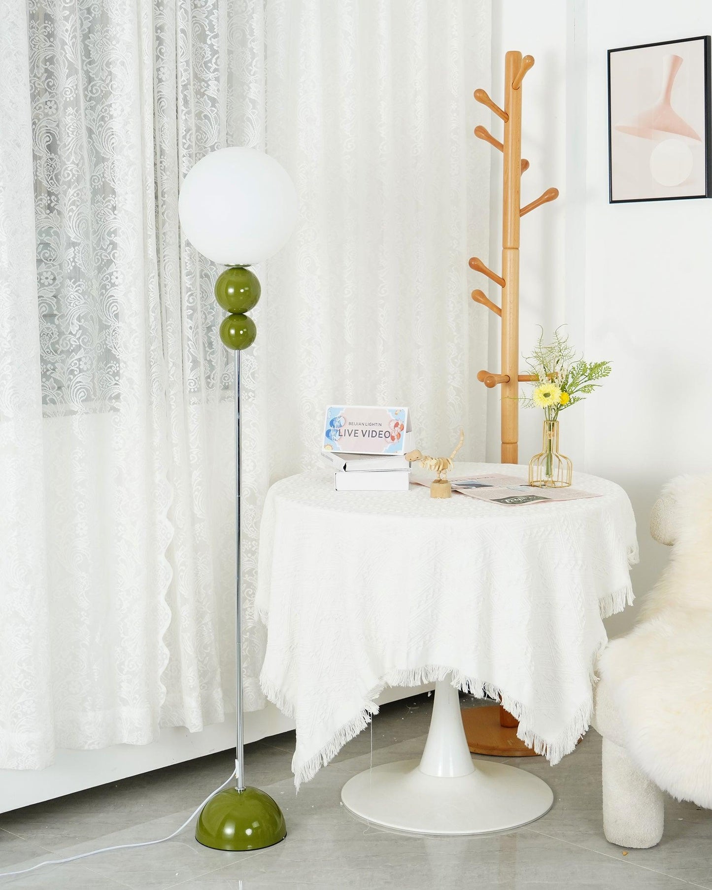 Nowoczesna Lampa Podłogowa z Metalu i Szkła – Elegancka Lampy Podłogowe do Salonu i Biura, Ø 25cm, Wysokość 150cm 8
