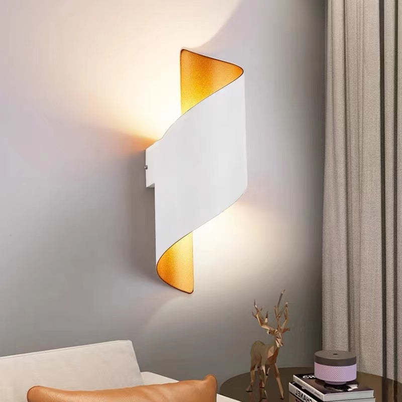 Nowoczesna Lampa Ścienna LED Spiralna, Kinkiet Ścienny Metalowy w Białym/Czarnym Kolorze do Salonu i Holu 10