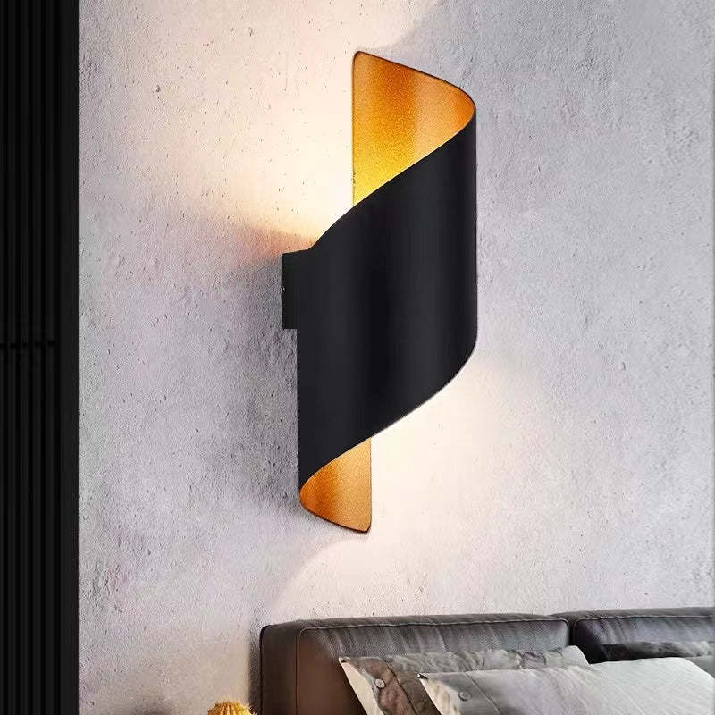 Nowoczesna Lampa Ścienna LED Spiralna, Kinkiet Ścienny Metalowy w Białym/Czarnym Kolorze do Salonu i Holu 5