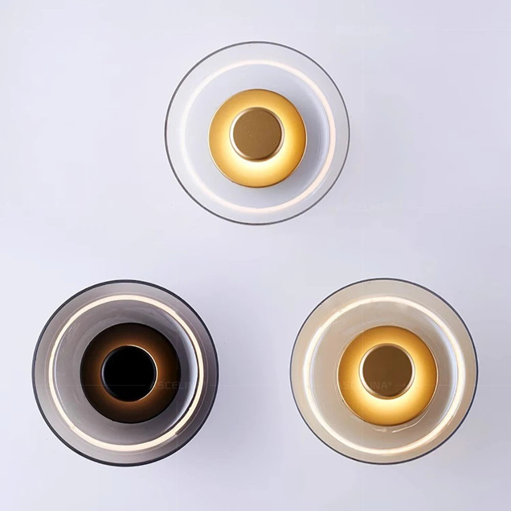 Nowoczesna Lampa Ścienna LED z Szkła, Kinkiet Ścienny w Szarym lub Złotym Wykończeniu – Elegancki Design do Sypialni i Salonu 7