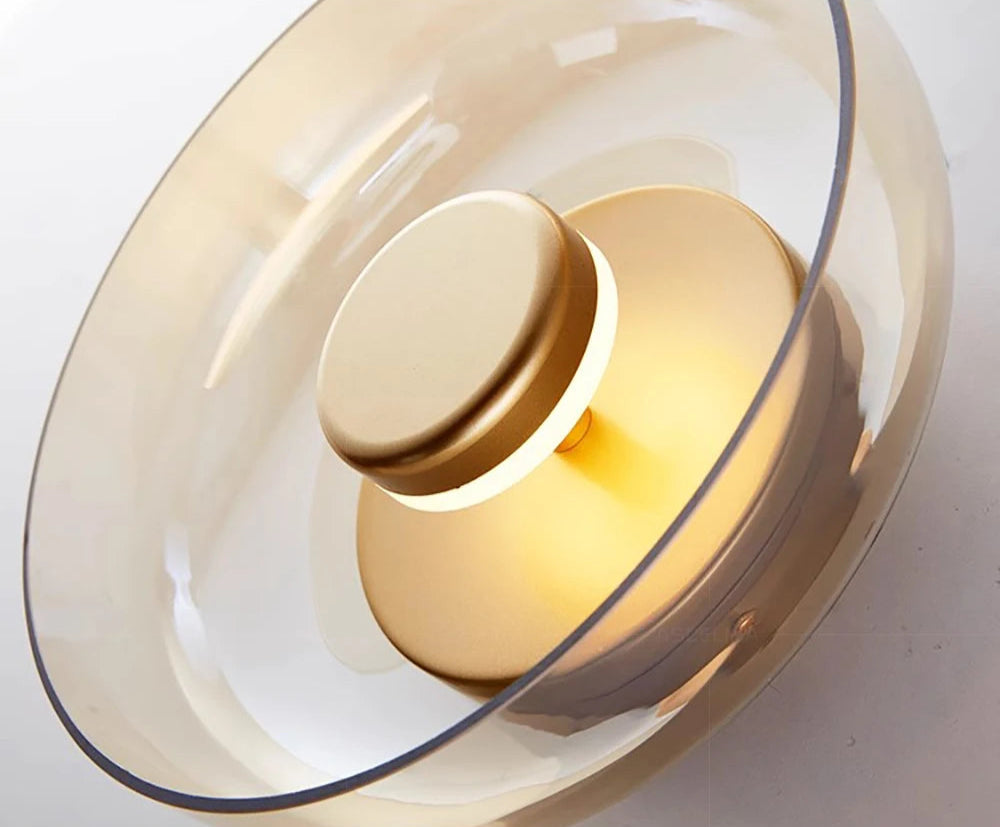 Nowoczesna Lampa Ścienna LED z Szkła, Kinkiet Ścienny w Szarym lub Złotym Wykończeniu – Elegancki Design do Sypialni i Salonu 8