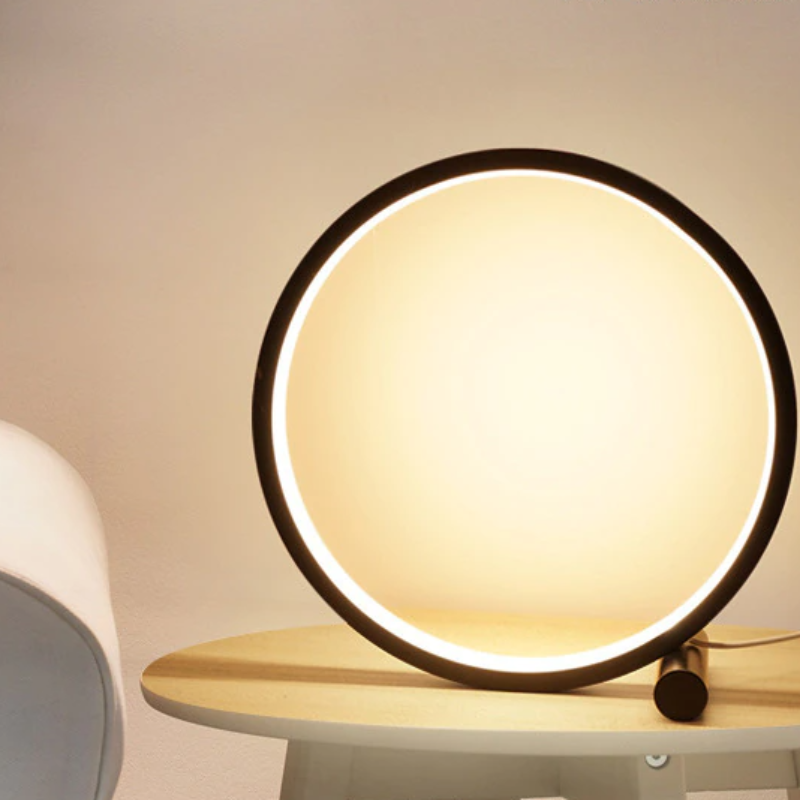 Nowoczesna Lampa Stołowa LED z Ściemniaczem – Okrągła Aluminiowa Lampa Stołowa do Salonu i Sypialni 2