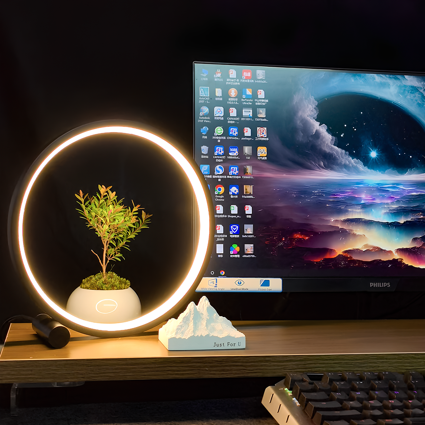 Nowoczesna Lampa Stołowa LED z Ściemniaczem – Okrągła Aluminiowa Lampa Stołowa do Salonu i Sypialni 6