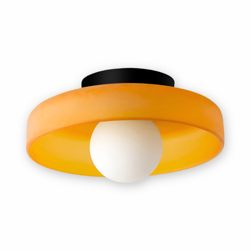 Nowoczesna Lampa Sufitowa LED Okrągła do Salonów i Sypialni, Energooszczędna, Elegancka, D25cm, Szkło-Kamień 0